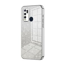 Custodia per telefono elettrolitico in polvere glitter sfumata per vivo Y50 / Y30 (argento)