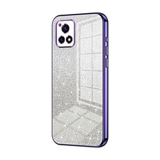Per vivo Y52s 5G / Y52s T1 / iQOO U3 Custodia per telefono elettrolitico con polvere glitterata sfumata (viola)