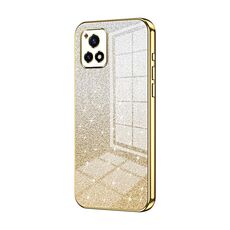 Per vivo Y52s 5G / Y52s T1 / iQOO U3 Custodia per telefono elettrolitico con polvere glitterata sfumata (Oro)