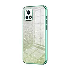 Per vivo Y52s 5G / Y52s T1 / iQOO U3 Custodia per telefono elettrolitico con polvere glitterata sfumata (verde)