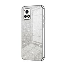 Per vivo Y52s 5G / Y52s T1 / iQOO U3 Custodia per telefono elettrolitico con polvere glitterata sfumata (Argento)