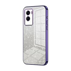 Per vivo Y55s 2021 / Y72t Custodia per telefono elettrolitica in polvere glitterata sfumata (viola)