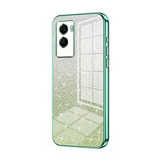 Custodia per telefono elettrolitica in polvere glitterata sfumata per vivo Y55s 2021 / Y72t (verde)