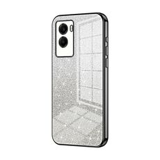 Per vivo Y55s 2021 / Y72t Custodia per telefono elettrolitica in polvere glitter sfumata (nera)
