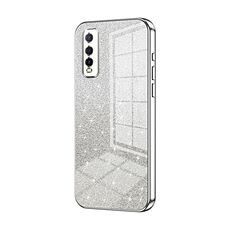 Per vivo Y70s / iQOO U1 / Y51s / Y70t Custodia per telefono elettrolitico con polvere glitterata sfumata (Argento)