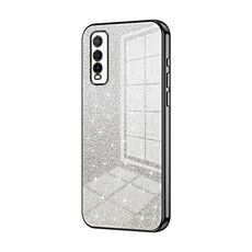 Per vivo Y70s / iQOO U1 / Y51s / Y70t Custodia per telefono elettrolitico con polvere glitterata sfumata (Nero)