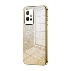 Per vivo Y75 5G / Y55 5G / Y55s 2023 Custodia per telefono elettrolitico con polvere glitterata sfumata (Oro)