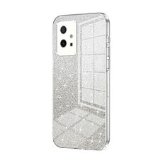 Per vivo Y75 5G / Y55 5G / Y55s 2023 Custodia per telefono elettrolitico con polvere glitterata sfumata (trasparente)