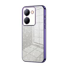 Per vivo Y78 China / Y36 / Y36 5G Custodia per cellulare elettrolitica con polvere glitterata sfumata (viola)