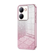 Per vivo Y78 China / Y36 / Y36 5G Custodia per cellulare elettrolitica con polvere glitterata sfumata (rosa)