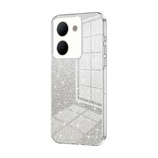 Per vivo Y78 China / Y36 / Y36 5G Custodia per cellulare elettrolitica con polvere glitterata sfumata (trasparente)