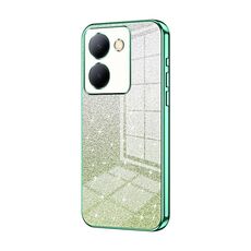 Per vivo Y78 China / Y36 / Y36 5G Custodia per cellulare elettrolitica con polvere glitterata sfumata (verde)