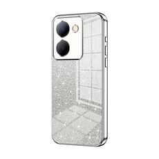 Per vivo Y78 China / Y36 / Y36 5G Custodia per cellulare elettrolitica con polvere glitterata sfumata (Argento)