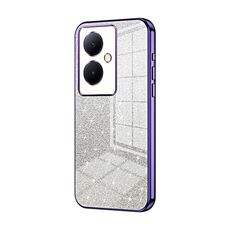 Custodia per telefono elettrolitico in polvere glitterata sfumata per vivo Y78+ 5G / Y78 / V29 Lite (viola)
