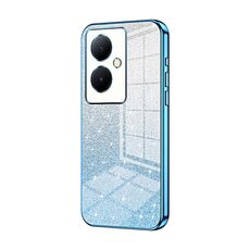 Per vivo Y78+ 5G / Y78 / V29 Lite Custodia per telefono elettrolitico con polvere glitterata sfumata (blu)