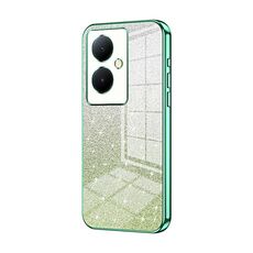 Custodia per telefono elettrolitico con polvere glitterata sfumata per vivo Y78+ 5G / Y78 / V29 Lite (verde)