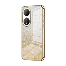 Custodia per telefono elettrolitica in polvere glitterata sfumata per vivo Y100 / Y100A (oro)