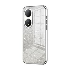 Custodia per telefono elettrolitica in polvere glitterata sfumata per vivo Y100 / Y100A (Argento)