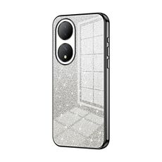 Custodia per telefono elettrolitico in polvere glitter sfumata per vivo Y100 / Y100A (nero)