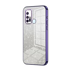 Custodia per telefono elettrolitico in polvere glitter sfumata per vivo Z6 5G (viola)