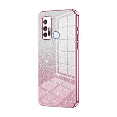Custodia per telefono elettrolitico in polvere glitter sfumata per vivo Z6 5G (rosa)