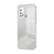 Per vivo Z6 5G Custodia per telefono elettrolitico con polvere glitterata sfumata (trasparente)