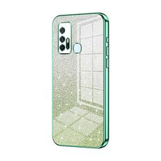 Custodia per telefono elettrolitico in polvere glitter sfumata per vivo Z6 5G (verde)