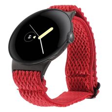 Per Google Pixel Watch 2 / Pixel Watch Cinturino in nylon intrecciato Wave (rosso)