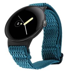 Per Google Pixel Watch 2 / Pixel Watch Cinturino in nylon intrecciato Wave (blu pietra)