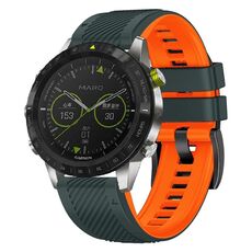 Per cinturino in silicone a sgancio rapido bicolore Garmin Fenix 7X Twill (grigio arancione)