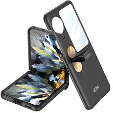 Per OPPO Find N3 Flip GKK Ultrasottile integrato con custodia per telefono con cintura corticale rotante (Nero)
