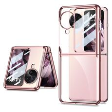 Per OPPO Find N3 Flip GKK Custodia per telefono galvanica integrata a copertura totale (rosa)