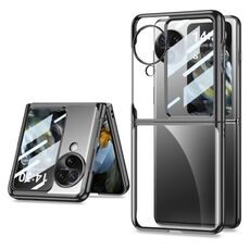 Per OPPO Find N3 Flip GKK Custodia per telefono galvanica integrata a copertura totale (nera)