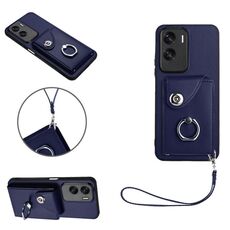 Per Honor 90 Lite/X50i Custodia per telefono in PU con porta carte per organo con cordino (blu)