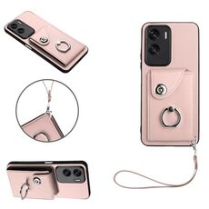Per Honor 90 Lite/X50i Custodia per telefono in PU con porta carte per organo con cordino (rosa)
