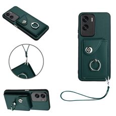 Per Honor 90 Lite/X50i Custodia per cellulare con supporto per anello in organza con cordino (verde)
