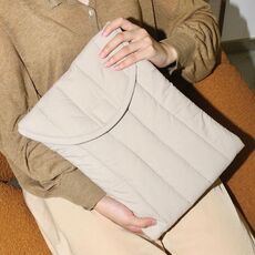 Borsa interna con ricamo in cotone piatto da 9,7-11 pollici Custodia protettiva in cotone leggero e spaziale (grigio bianco)