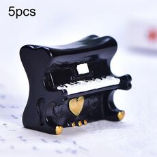 Micro paesaggio simulazione strumento musicale ornamento in resina decorazione da tavolo in miniatura, stile: pianoforte nero n. 12
