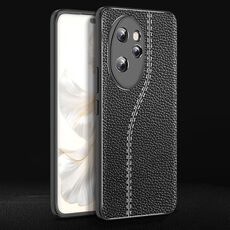 Custodia per telefono in TPU antiurto con texture Litchi per Honor 100 (nera)