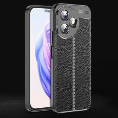 Custodia per telefono in TPU antiurto con texture Litchi per Honor X50i+ (nera)
