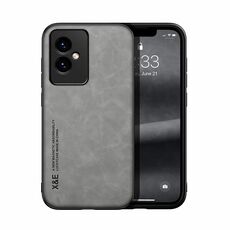 Custodia per telefono posteriore in pelle magnetica per Honor 100 Skin Feel (grigio chiaro)