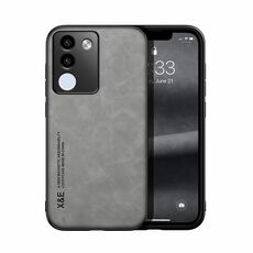Custodia per cellulare con retro in pelle magnetica Global Skin Feel per vivo V29e (grigio chiaro)