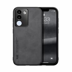 Custodia per cellulare con retro in pelle magnetica Global Skin Feel per vivo V29e (grigio scuro)