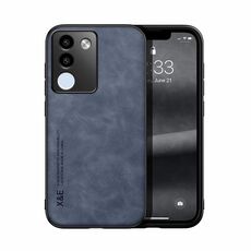 Custodia per cellulare con retro in pelle magnetica Global Skin Feel per vivo V29e (blu)