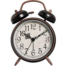 Orologio al quarzo con campana ad anello in metallo elettrolitico da 4,5 pollici con luce notturna, Stile: nero C