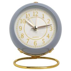 Orologio rotondo in metallo Sveglia elettronica silenziosa per bambini con luce (viola)