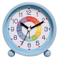Sveglia educativa per bambini Piccolo orologio da tavolo muto con luce notturna, Stile: Blu B
