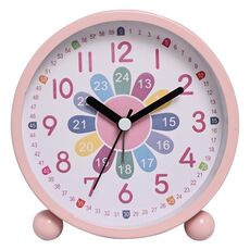 Sveglia educativa per bambini Piccolo orologio da tavolo muto con luce notturna, Stile: rosa B