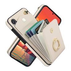 Custodia per telefono con slot per scheda RFID per Samsung Galaxy S24 5G (beige)