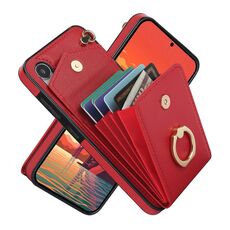 Custodia per telefono con slot per scheda RFID per Samsung Galaxy S24 5G (rosso)